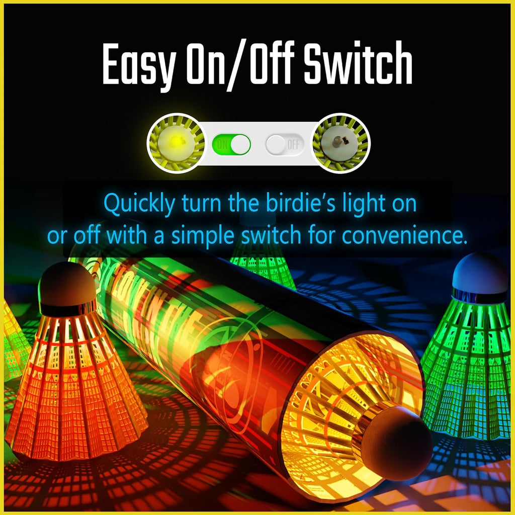 Glow in the Dark Badminton Shuttlecocks - 5 or 10 Pack Lighting Birdies, LED or 360° Glow Birdie Balls for Badminton Set Light up Birdies