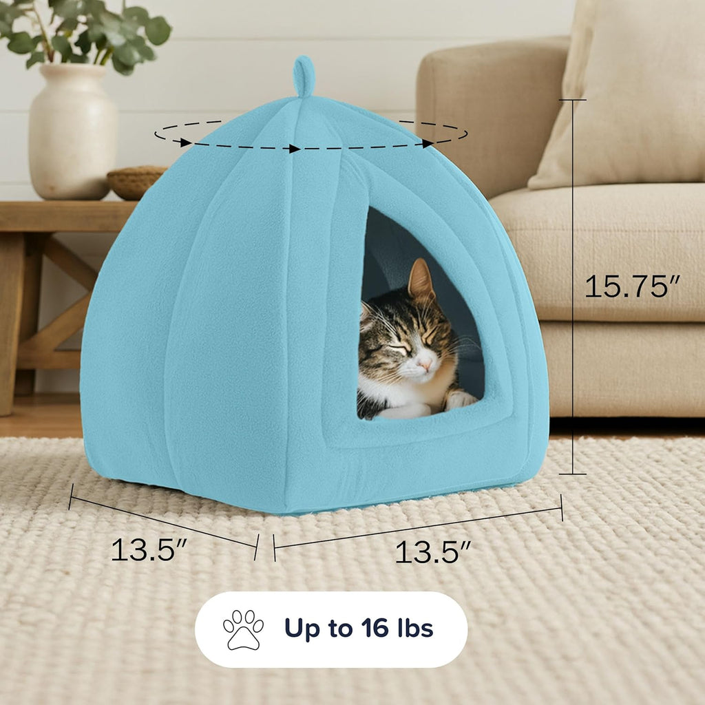 Cat House - Indoor Cat Bed with Removable Foam Cushion - Pet Tent for Kittens, Rabbits, Guinea Pigs, and Other Small Animals by