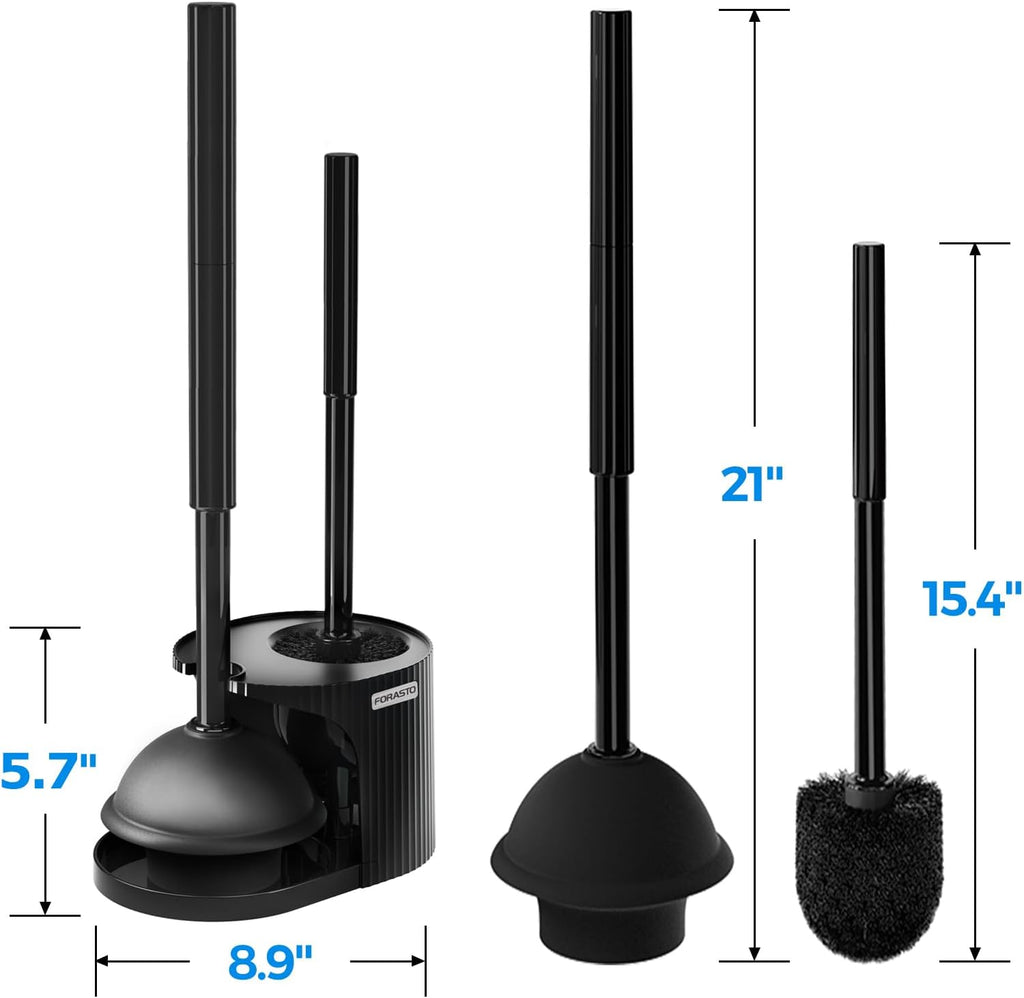 2 in 1 Toilet Plunger and Brush Set，Extended Handle Plunger，Toilet Bowl Brush Plunger Set, Bathroom Cleaning Tools ，Toilet Brush Plunger Combo，Cleaning Brush，Bathroom Cleaning Supplies