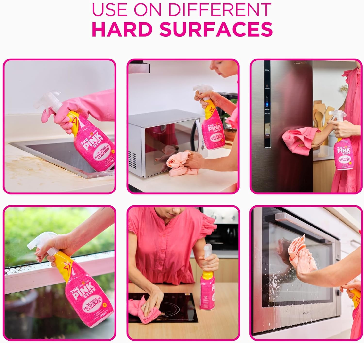 the Pink Stuff Miracle Multi-Purpose Cleaner – Removes Grease, Grime, and Stains on Kitchens, Bathrooms, Floors, and More, 25 Fl Oz