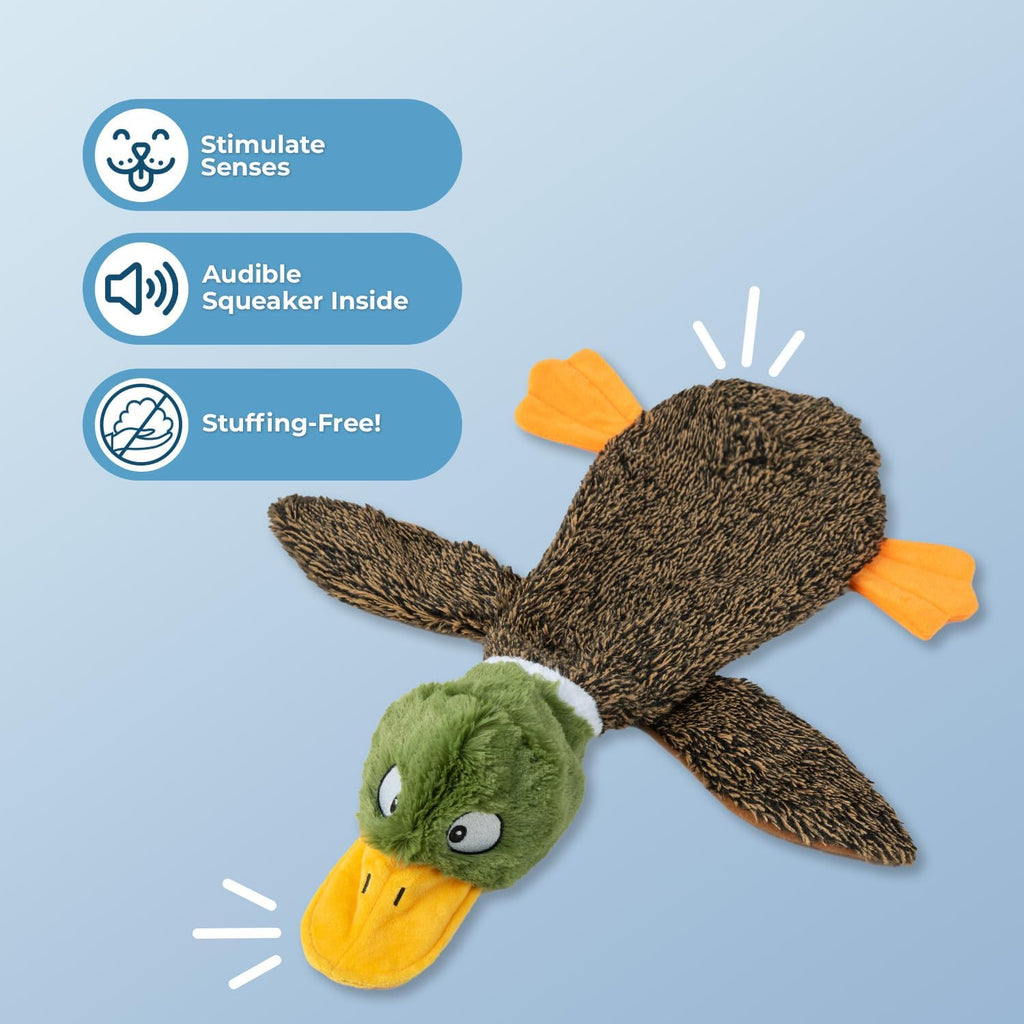 Squeaky Dog Toys with Soft Durable Fabric for Small, Medium and Large Pets Interactive Toy for Indoor Play, Supports Active Biting and Play - 1Wild Duck, Small