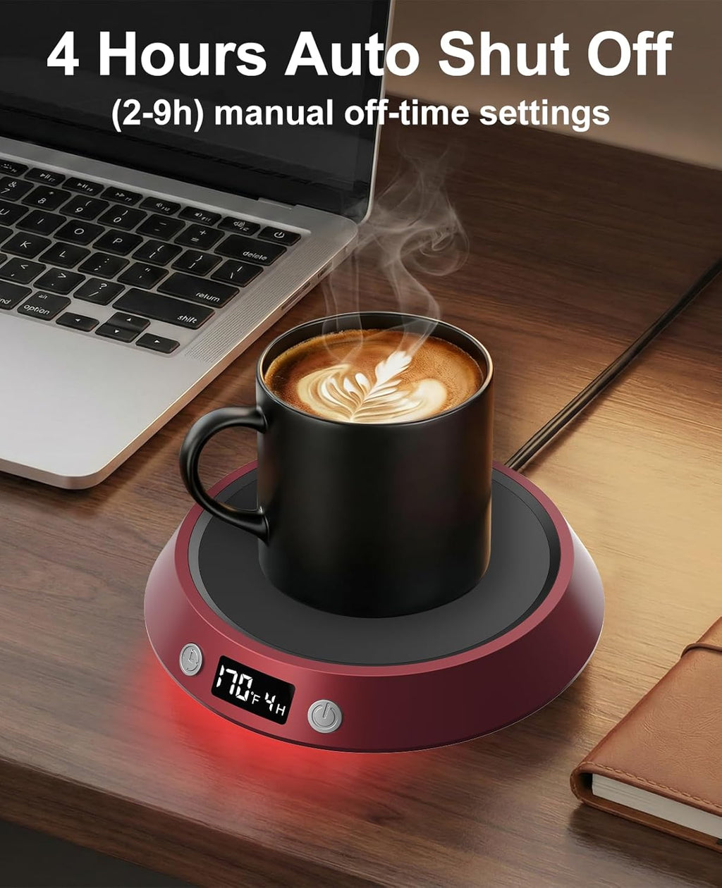 Coffee Mug Warmer - 50W Electric Coffee Warmer for Desk 3 Temp Settings & 2-9 Timer Smart Cup Warmer for Desk Candle Warmer Plate with LED Lights Beverage Tea Milk Warmer for Home & Office