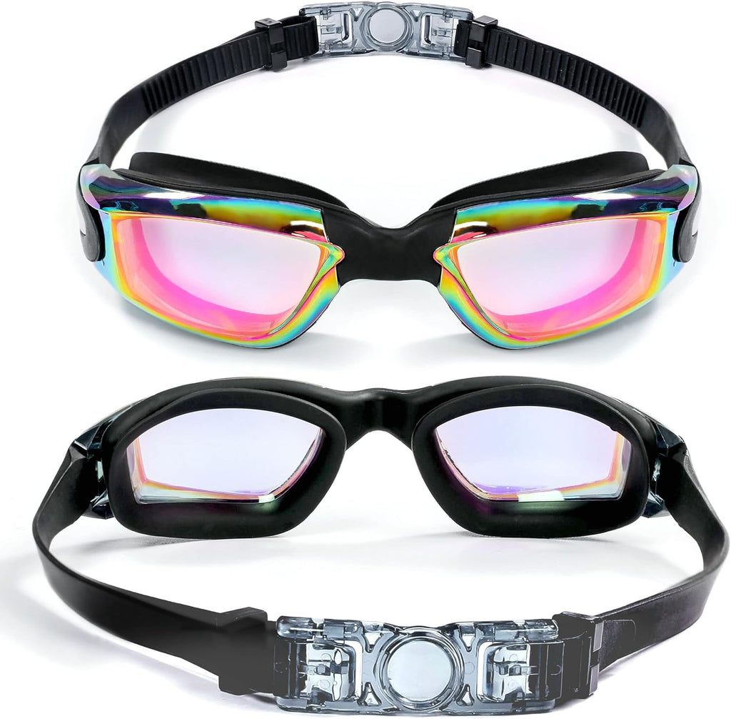 Swim Goggles - 2 Pack Swimming Goggles anti Fog No Leaking for Adult Women Men