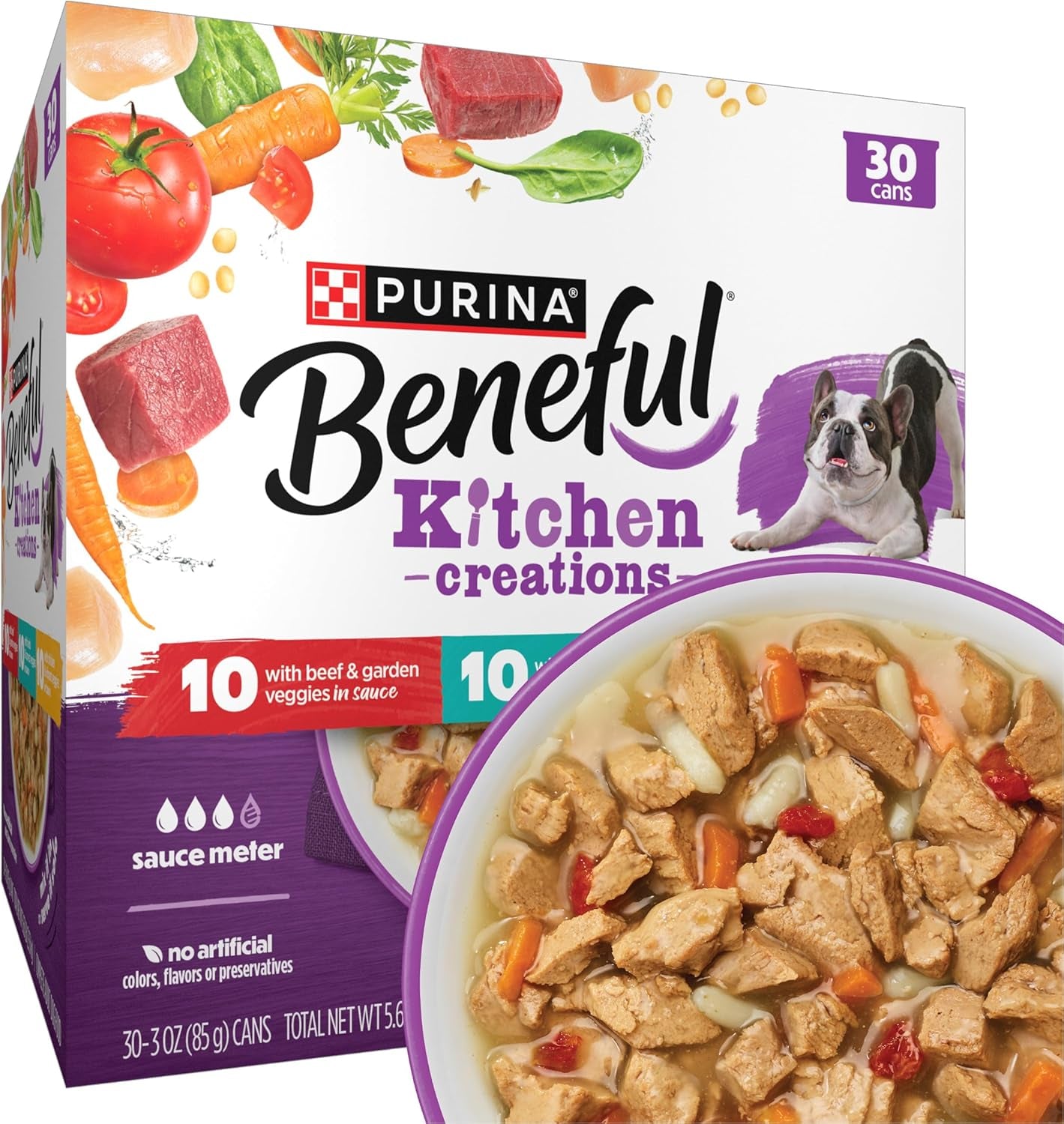 Purina  Kitchen Creations with Beef, Chicken, or Lamb Wet Dog Food Variety Pack - (Pack of 30) 3 Oz. Cans