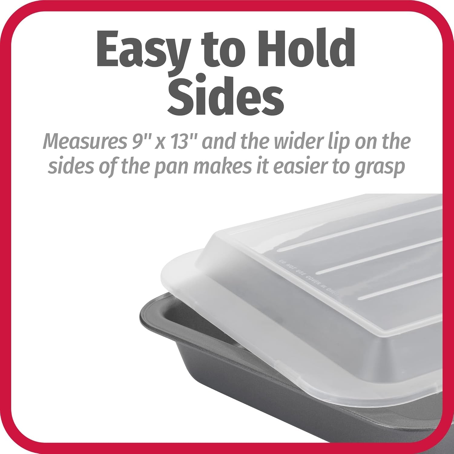 Set of 2 Nonstick Steel 13" X 9" Cake Baking Pans with Covers, Gray