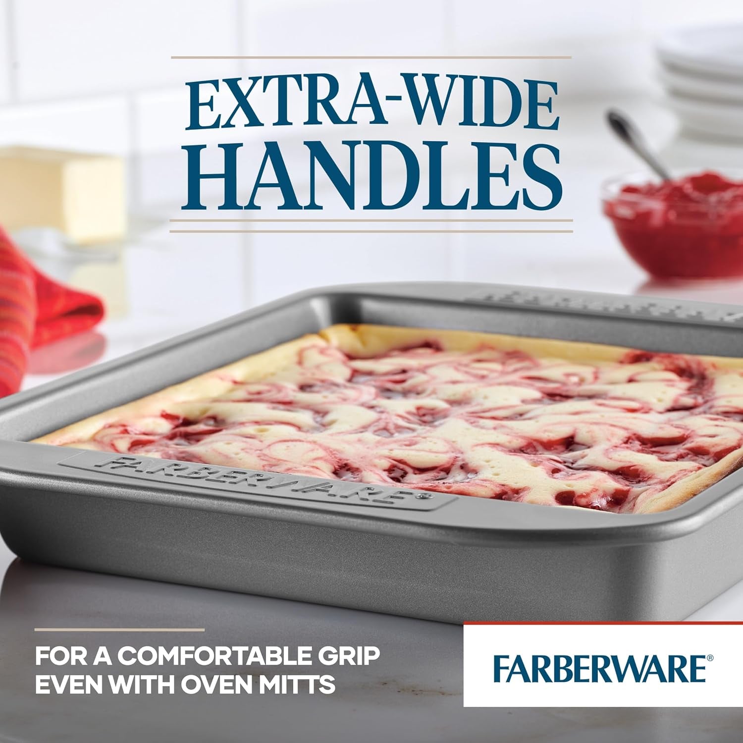 Nonstick Bakeware 9-Inch Square Cake Pan, Gray