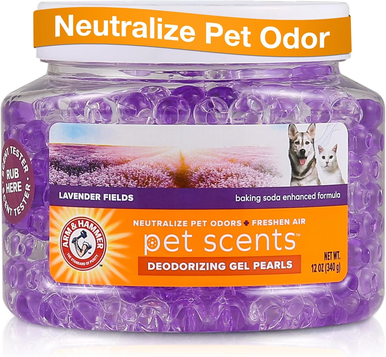 for Pets Air Care Pet Scents Deodorizing Gel Beads, Pet Odor Eliminator for Rooms Closets and Small Spaces with Long Lasting Odor Control, Lavender Fields Scent, 12 Oz