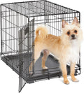 24-Inch Icrate for Small Breeds, 12-20 Lbs, Single Door Folding Dog Crate with Divider Panel, Leak-Proof Tray & Secure Latch, Portable, Durable & Easy to Assemble