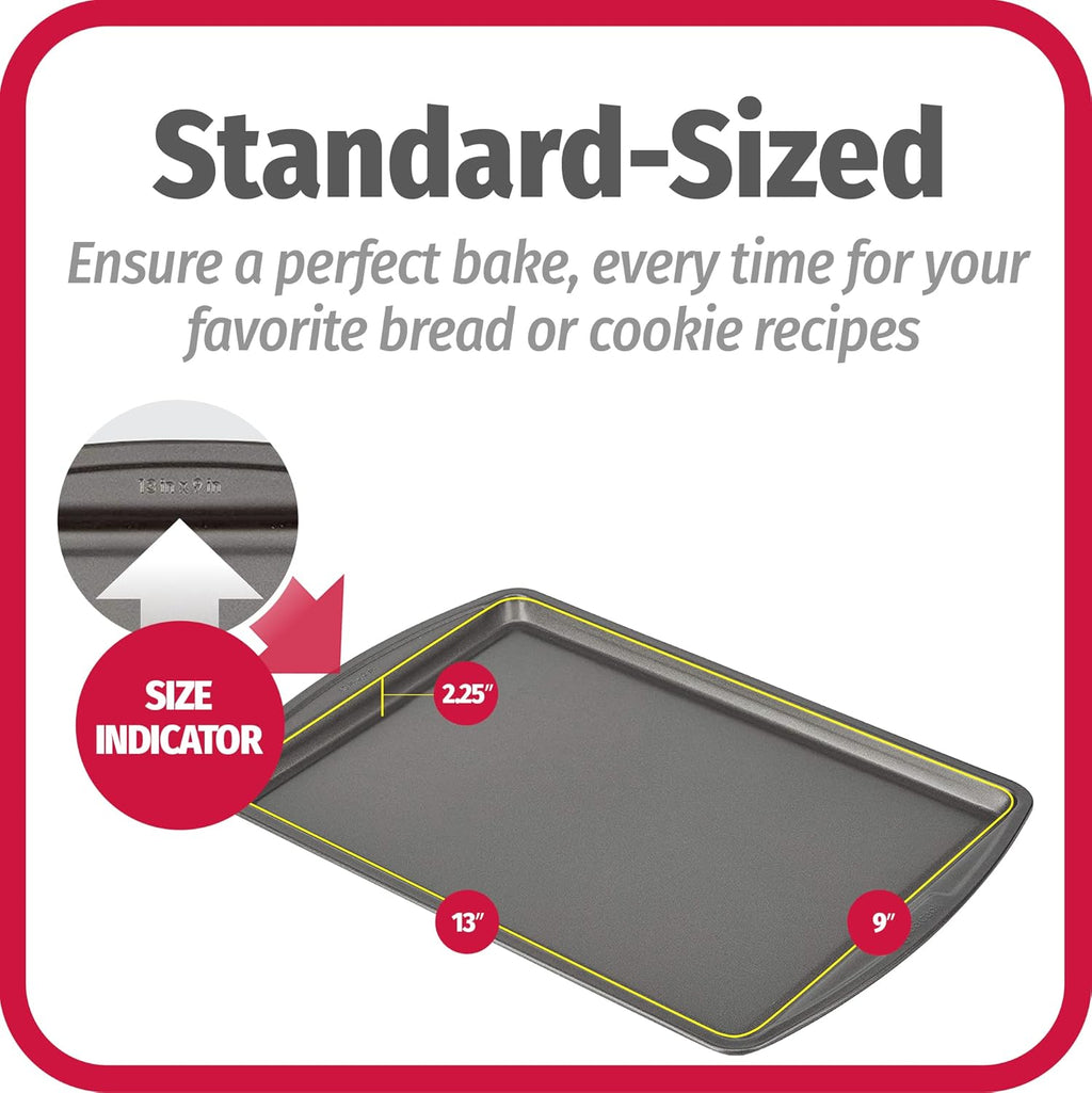 Everyday Nonstick Carbon Steel 13” X 9” Baking Sheet Set, 3 Pack – Standard-Sized Carbon Steel Cooking Pans, Bakeware Set, Cookie Sheets for Baking, Oven Pan Set