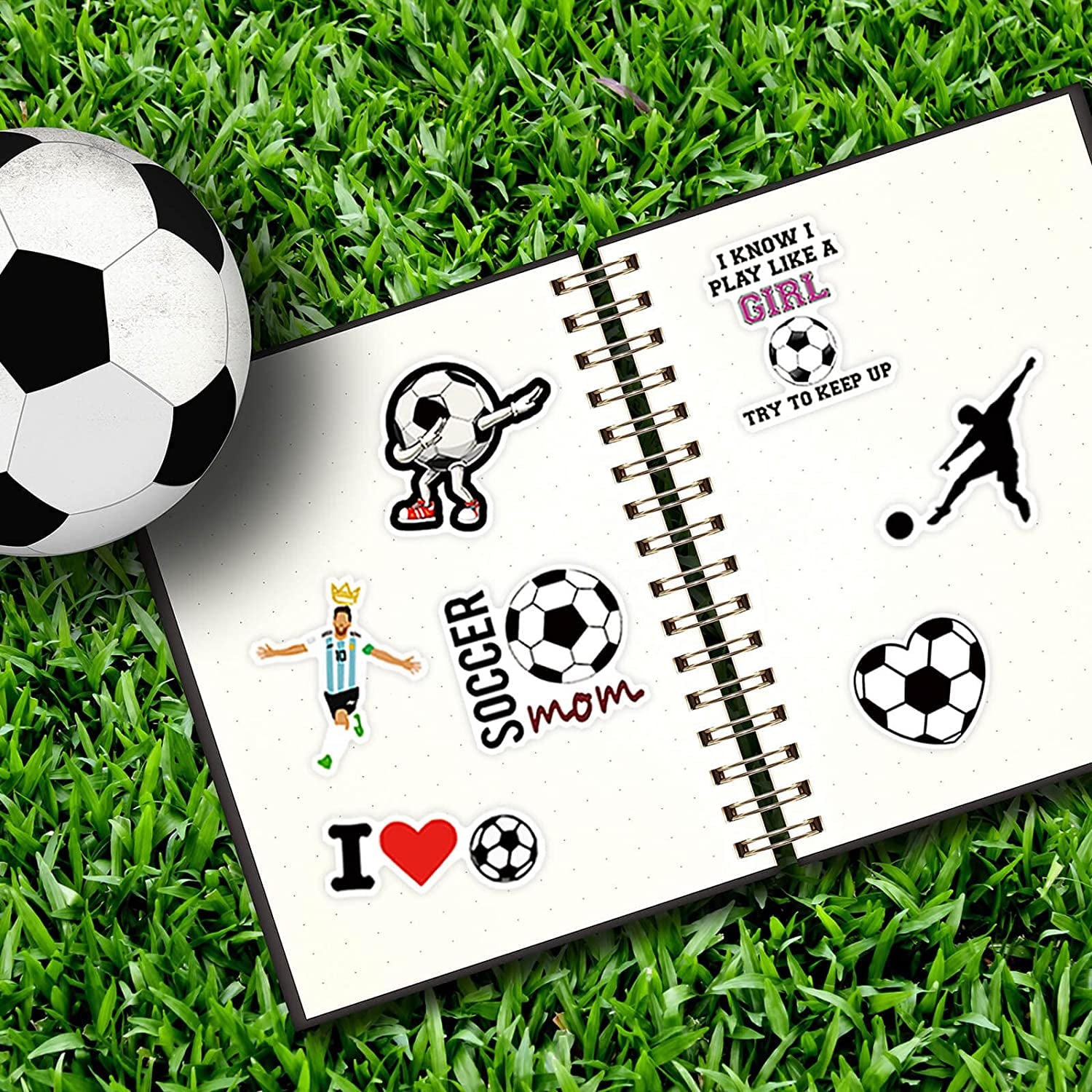 100PCS Soccer Stickers for Boys Girls Kids Teens, Vinyl Waterproof Soccer Stickers for Water Bottles, Laptops, Goodie Bag Stuffers, 2026 Soccer World Cup Party Favors