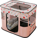 Portable Pet Cat Playpen,Cat Cages Indoor Collapsible Dog Crates Tent Kennel Playpen for Dogs Cat and Rabbit Travel Dog Playpen Indoor & Outdoor (Small（27.6" L X 21.7" W X 17.7" H）, Pink)