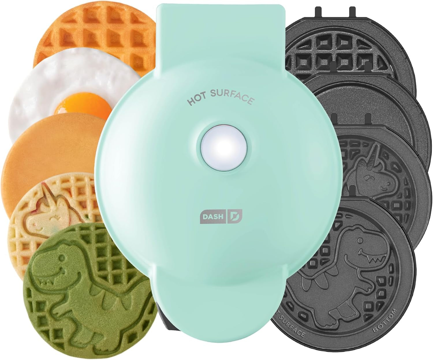 Multimaker® Mini System - Compact Waffle Maker for Family Breakfasts - Removable Griddle Plates & Nonstick Surface - 6 Plates - Aqua