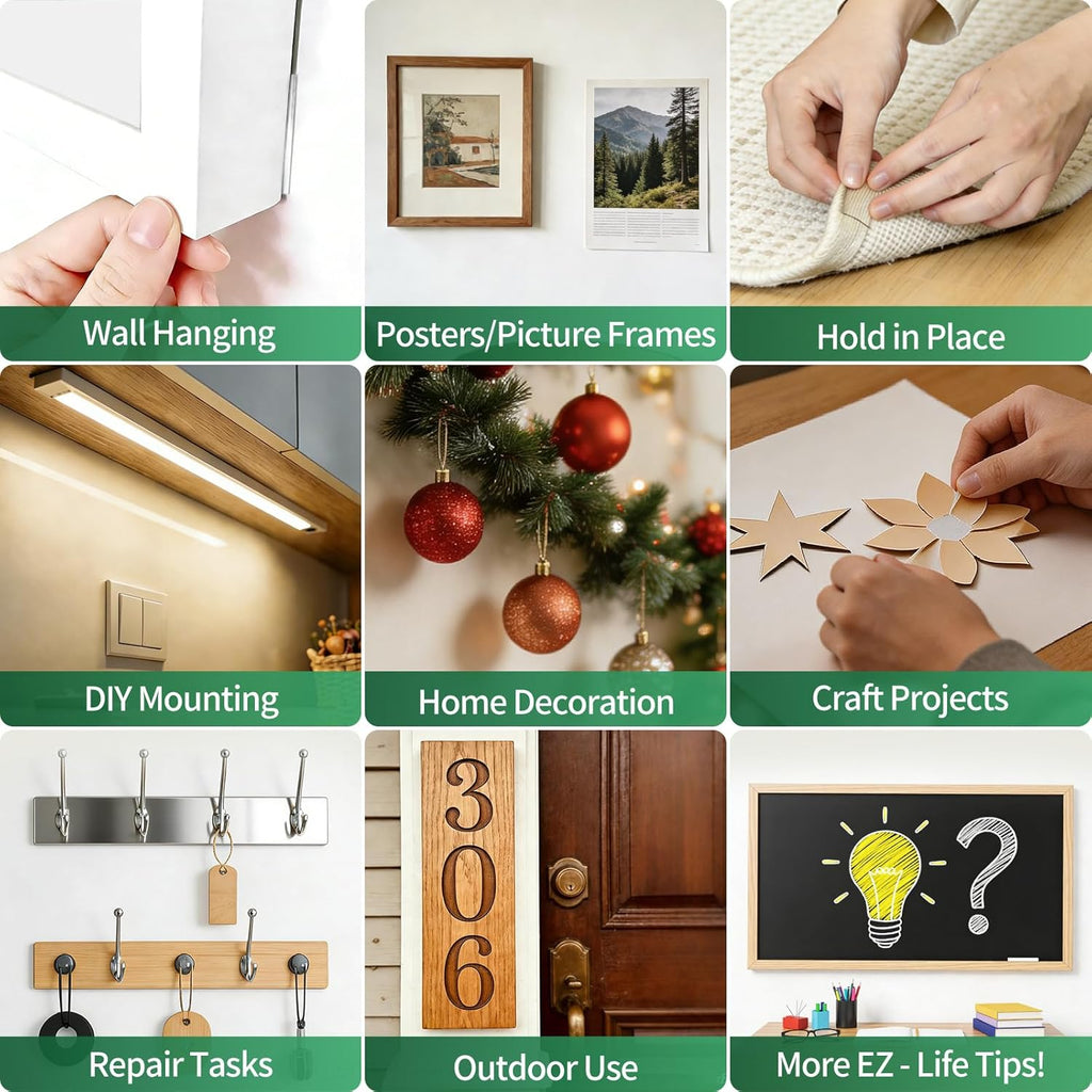 Double Sided Tape Heavy Duty(Extra Large 16.5FT), Nano Adhesive Mounting Tape Wall Decor,Sticky Picture Hanging Adhesive Strips Poster Tape