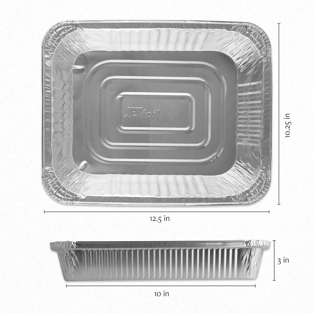 Disposable 9 X 13 Aluminum Foil Pans Half Size Deep Steam Table Bakeware - Cookware Perfect for Baking Cakes, Bread, Meatloaf, Lasagna Pack of 10