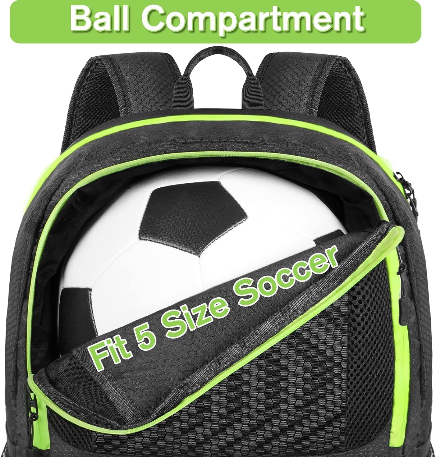 Soccer Backpack,Soccer Bag with Ball Holder, Water Resistant Sport Equipment Bags Fit Basketball Volleyball Football