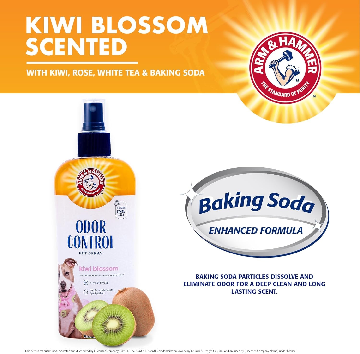 for Pets Super Deodorizing Dog Spray with Baking Soda for Odor Control, Freshens Coat between Baths, Ph Balanced Formula for Dogs, 8 Fl Oz