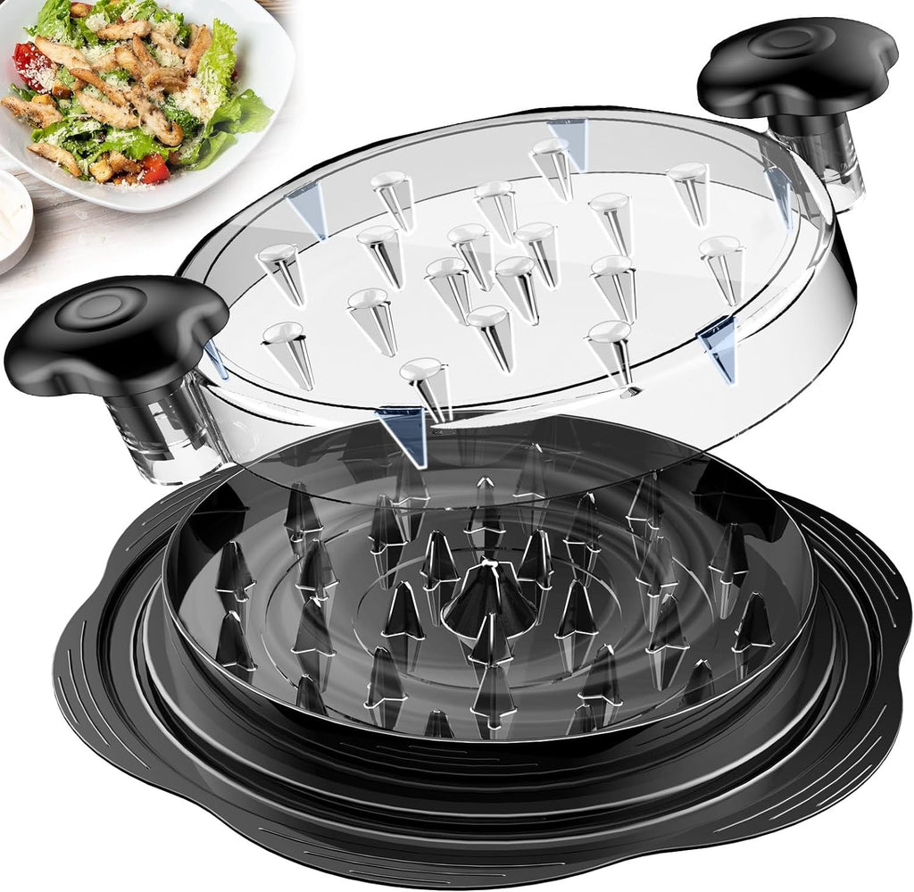 Chicken Shredder Tool Twist Large Chicken Breast Shredder with Brush&Fork, Visible Meat Shredder Machine, Strong Anti-Slip Strip, Ergonomic Handle, BPA Free, Suitable for Pork Beef Chicken