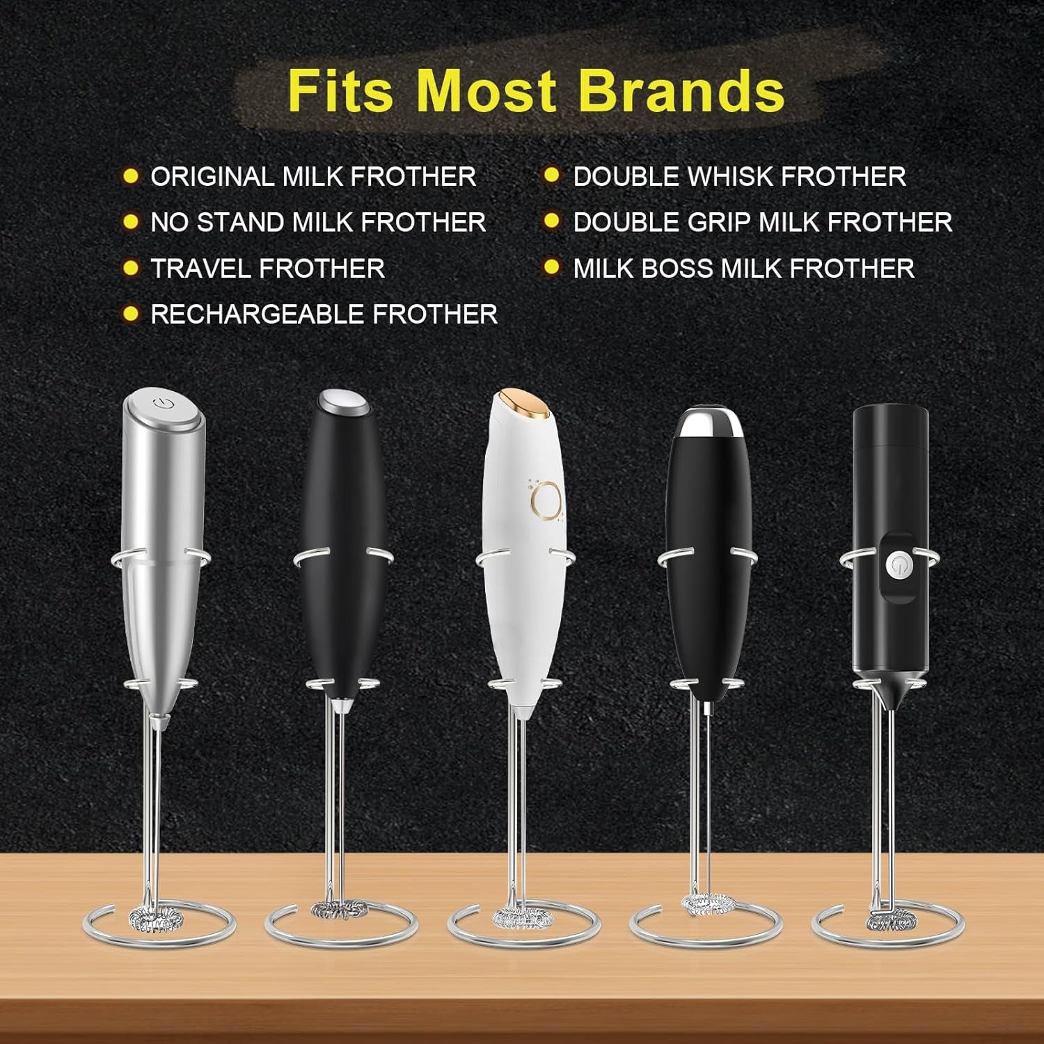 1PCS Milk Frother Stand, Suitable for Most Handheld Milk Frothers - Heavy Duty Premium Stand (Silver)