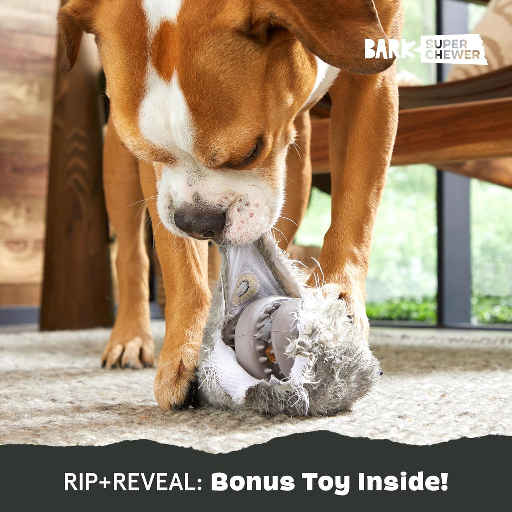 Super Chewer Tough Dog Chew Toys for Aggressive Chewers, Plush 2 Toys in 1 (Hare Raiser - Large)