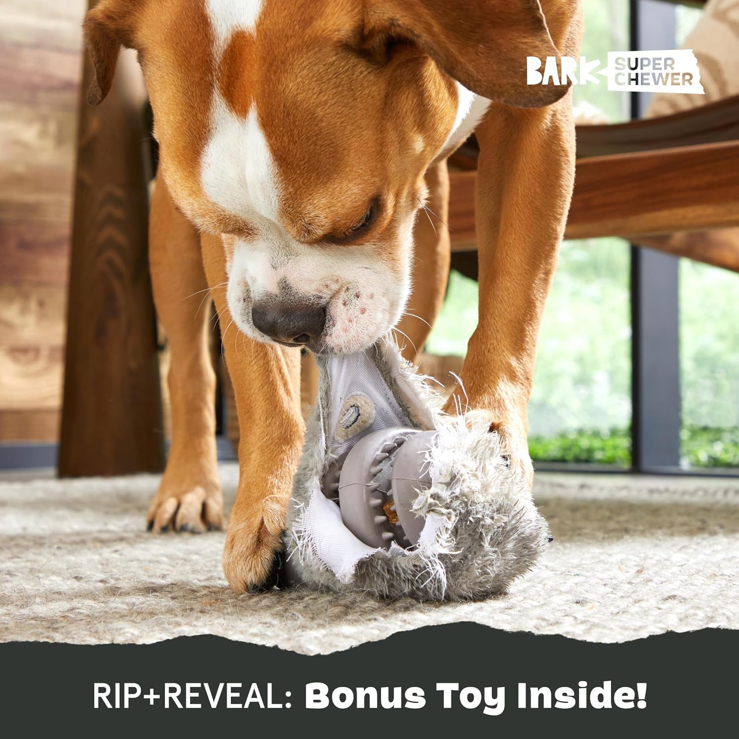 Super Chewer Tough Dog Chew Toys for Aggressive Chewers, Plush 2 Toys in 1 (Hare Raiser - Large)