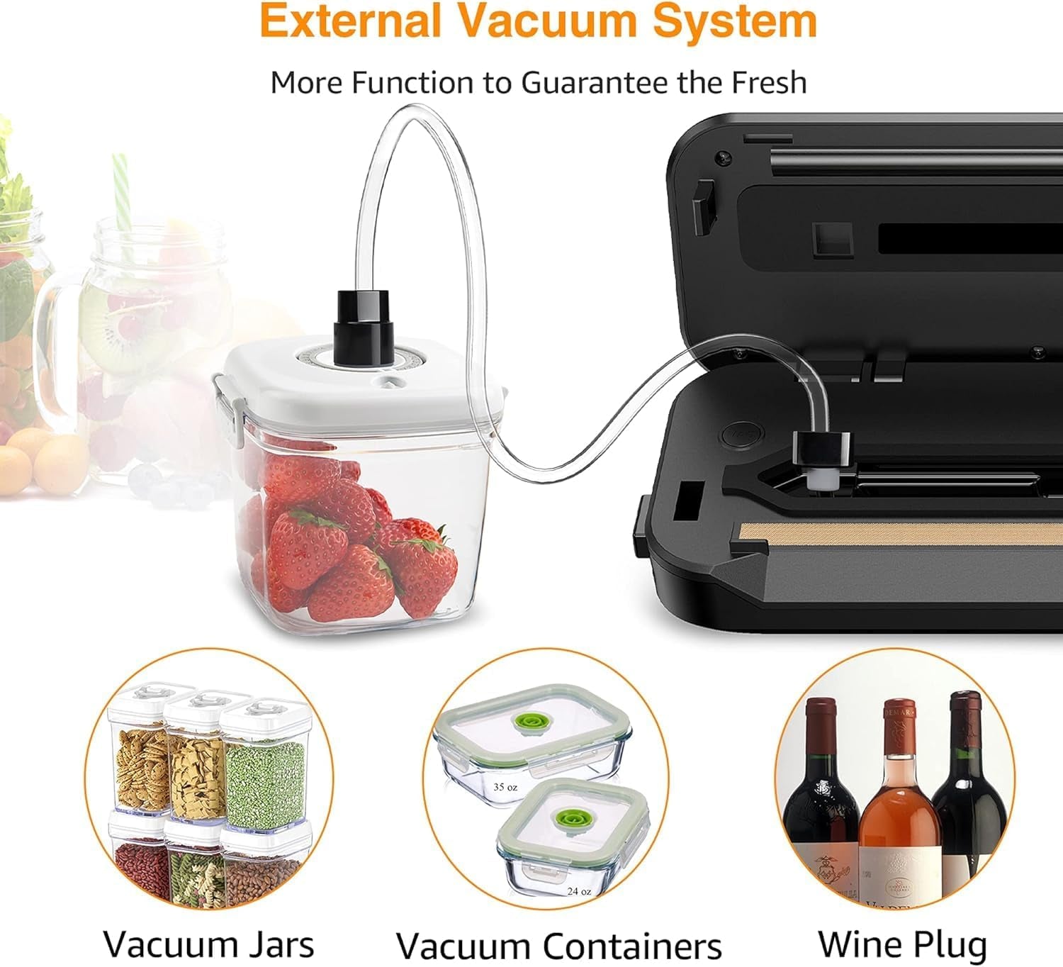 2025 Powerful Vacuum Sealer Machine | Compact Design | One-Touch Automatic | Seal in 10-20 Seconds | Dry, Moist, Wet, and Cold Modes | with 10 Vacuum Bags & Built-In Cutter (Grey)