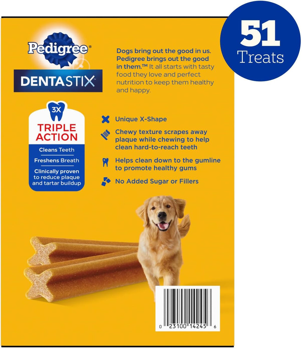Pedigree Dentastix Large Dog Treats, Original, Beef & Fresh, 2.73 Lb. Variety Pack (51 Treats Total)