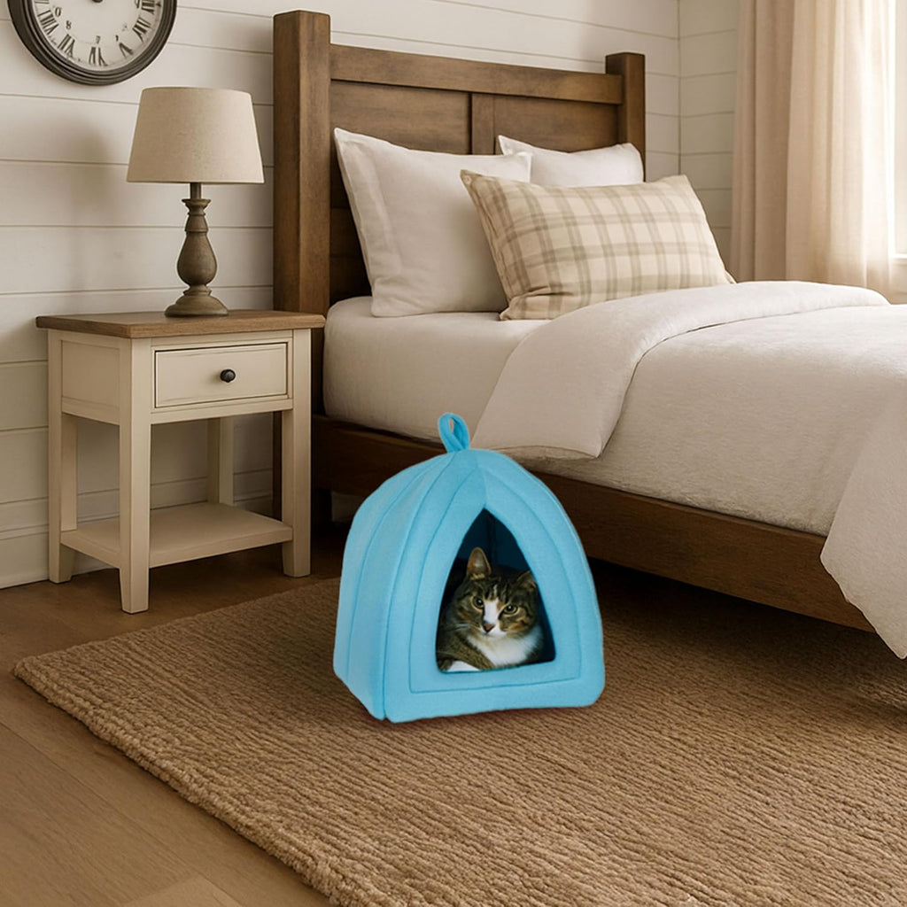 Cat House - Indoor Cat Bed with Removable Foam Cushion - Pet Tent for Kittens, Rabbits, Guinea Pigs, and Other Small Animals by