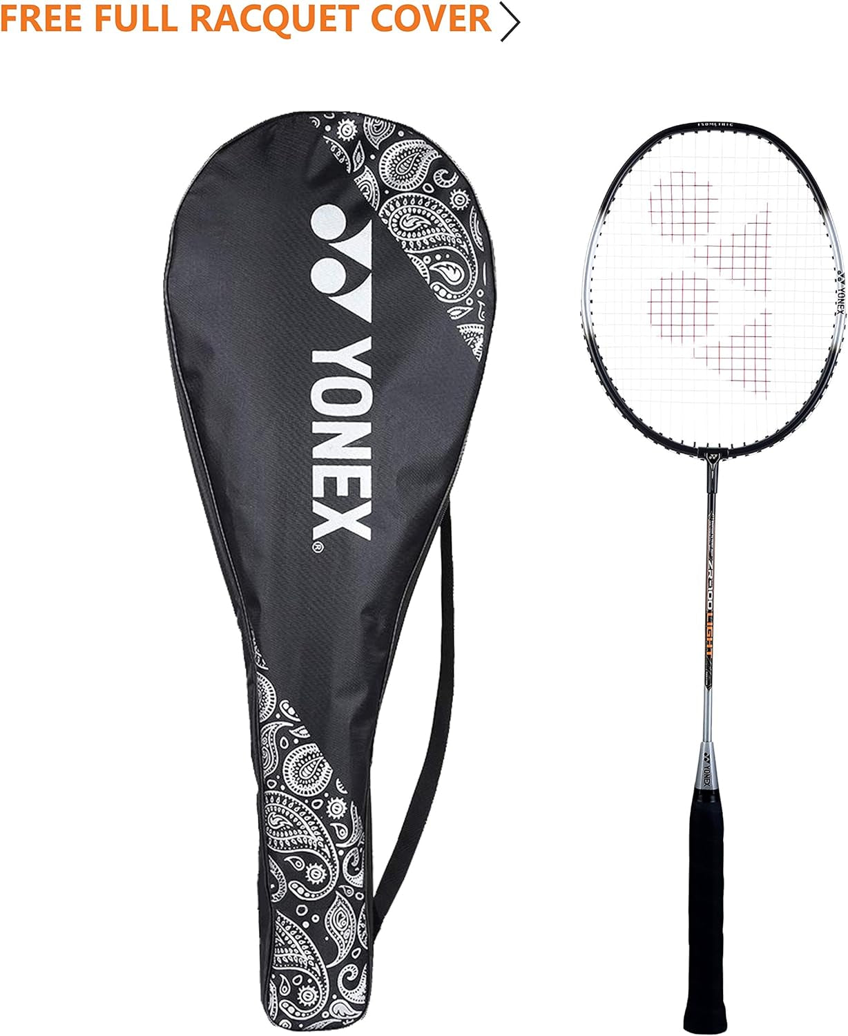 ZR 100 Light Aluminum Blend Badminton Racquet with Full Cover, Set of 2
