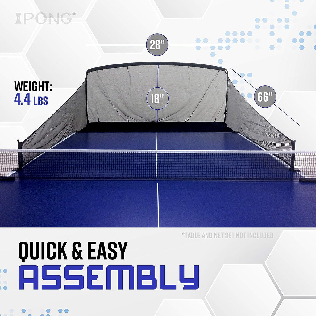 Carbon Fiber Table Tennis Ball Catch Net - Practice Net Attaches to Ping Pong Table for Ball Collection during Table Tennis Robot, Serve or Multi-Ball Training