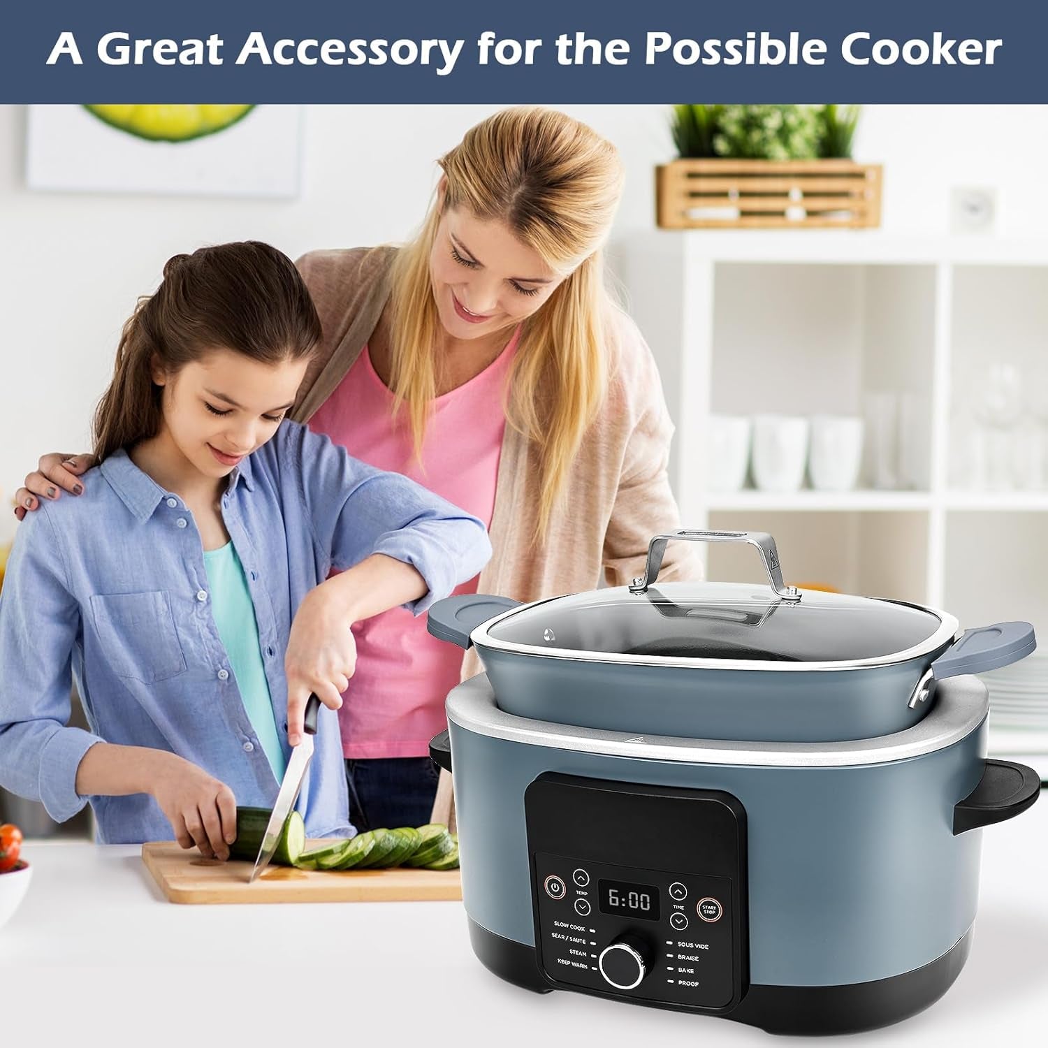 For Ninja Crockpot Slow Cooker Silicone Pot Handle Cover, for Ninja Foodi Possiblecooker Pro Silicone Handle Cover, Sleeve, Holder, Glove,Grip,Kitchen Accessories,Heat-Resistant,No More Hand Burns
