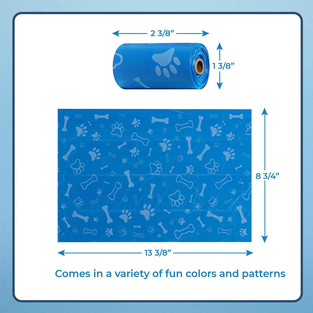 Dog Poop Bags for Waste Refuse Cleanup, Doggy Roll Replacements for Outdoor Puppy Walking and Travel, Leak Proof and Tear Resistant, Thick Plastic - Assorted, 150 Bags