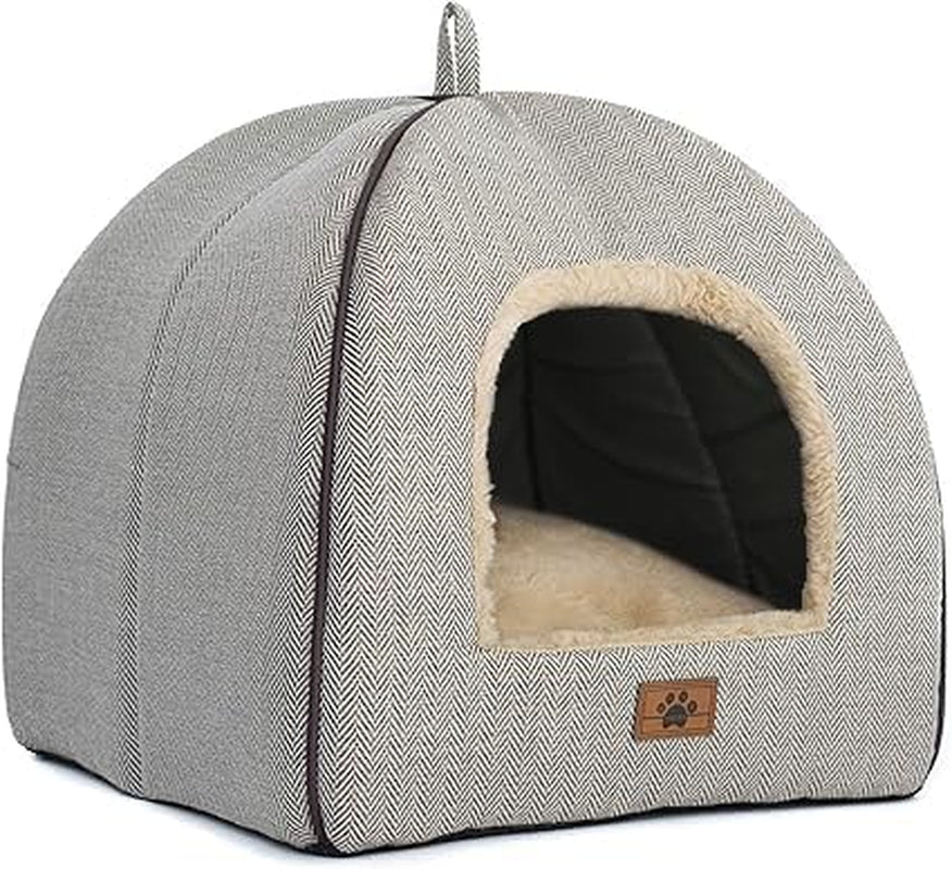 Cat Bed for Indoor Cats - Cat Cave Beds Cat House Cat Tent with Removable Washable Cushioned Pillow, Soft Kitten Beds,Cat Beds & Furniture, for Small and Medium Pet Bed