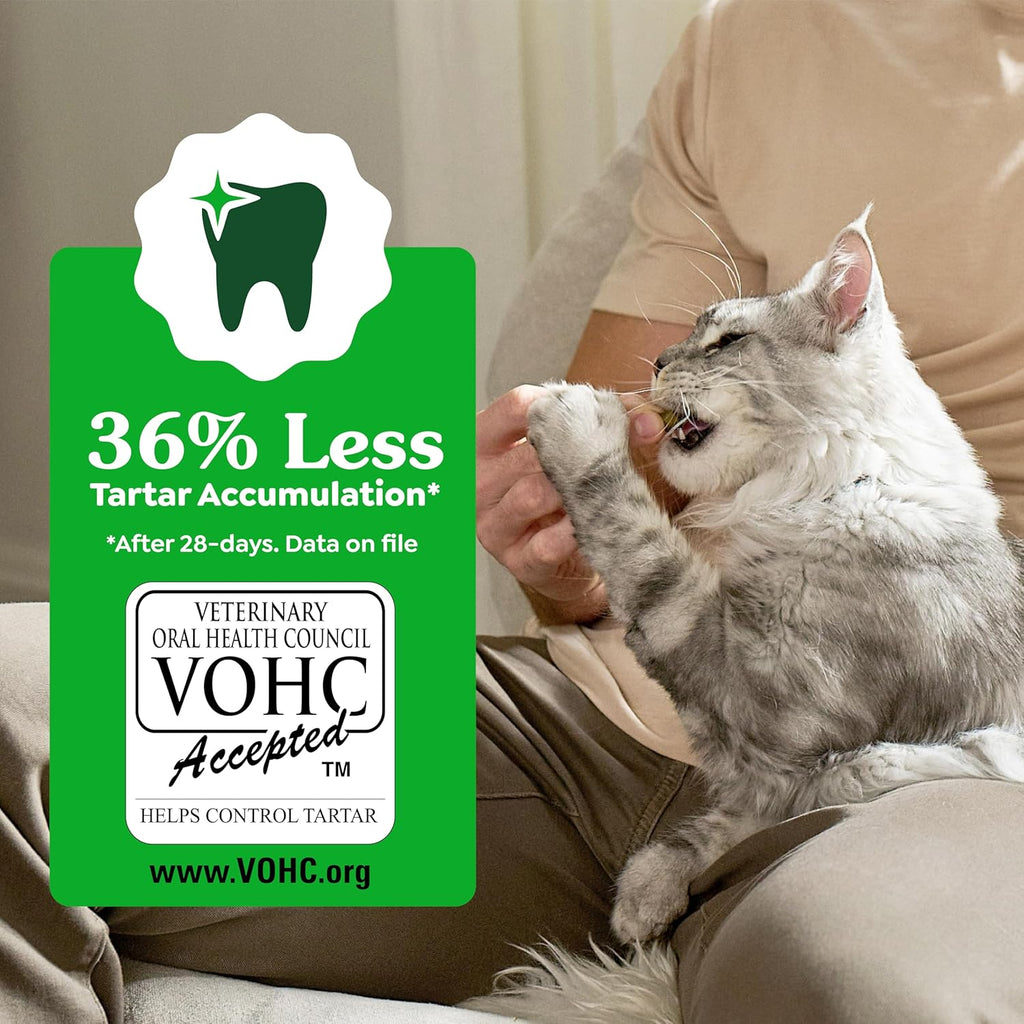 Greenies Cat Treats, Feline Veterinarian-Recommended Adult Natural Dental Cat Treats, Oven Roasted Chicken Flavor, 9.75 Oz. Tub