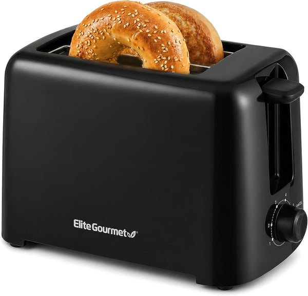 2-Slice Cool Touch Toaster – 6 Browning Levels, Extra Wide 1.25” Slots for Bagels & Thick Bread, Cancel Function, Compact, ETL Certified, Black