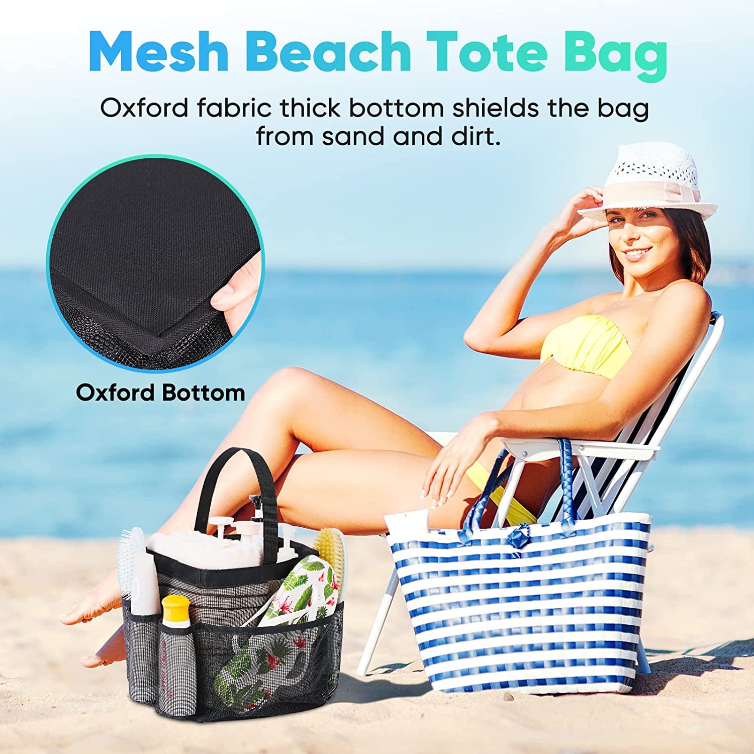 Mesh Shower Caddy Portable for College Dorm Room Essentials, Shower Caddy Dorm with 8-Pocket Large Capacity for Beach, Swimming, Gym, Travel Essentials