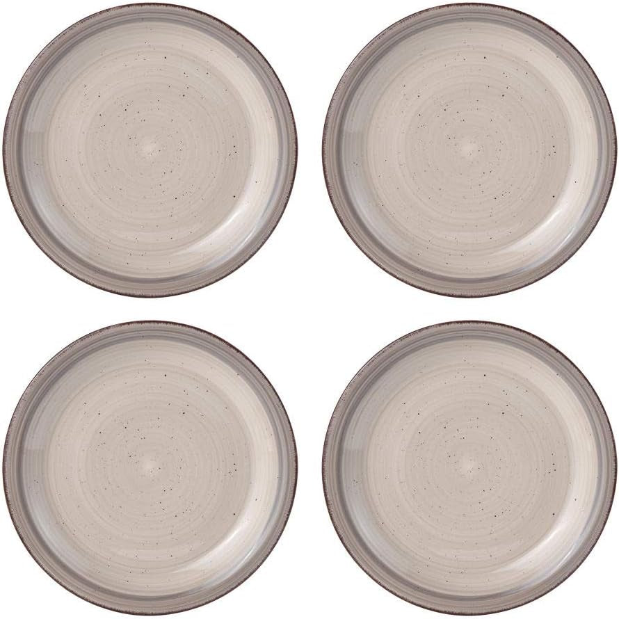 Sadie 16-Piece Cream Dinnerware Set, Service for 4, Durable Stoneware Plates and Bowls with Classic Design, Microwave and Dishwasher Safe