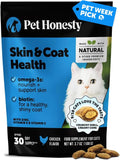 Cat Skin & Coat Health Chews – Crunchy & Creamy Treats with Omegas, Vitamin C & E, Biotin – Soothes Itchy, Dry Skin, Reduces Shedding & Promotes a Shiny Coat – Cat Vitamins (Chicken 30-Day Supply)