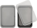 Set of 2 Nonstick Steel 13" X 9" Cake Baking Pans with Covers, Gray