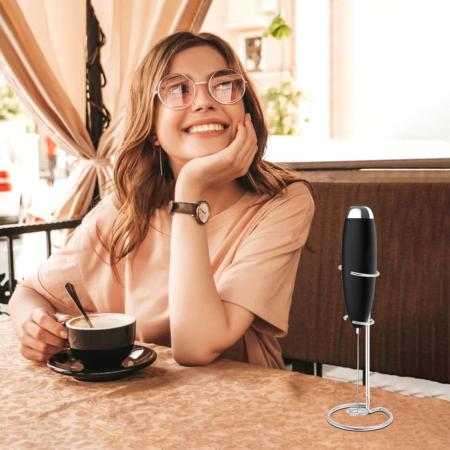 1PCS Milk Frother Stand, Suitable for Most Handheld Milk Frothers - Heavy Duty Premium Stand (Silver)