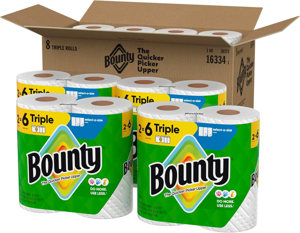 Select-A-Size Paper Towels, White, 8 Triple Rolls = 24 Regular Roll