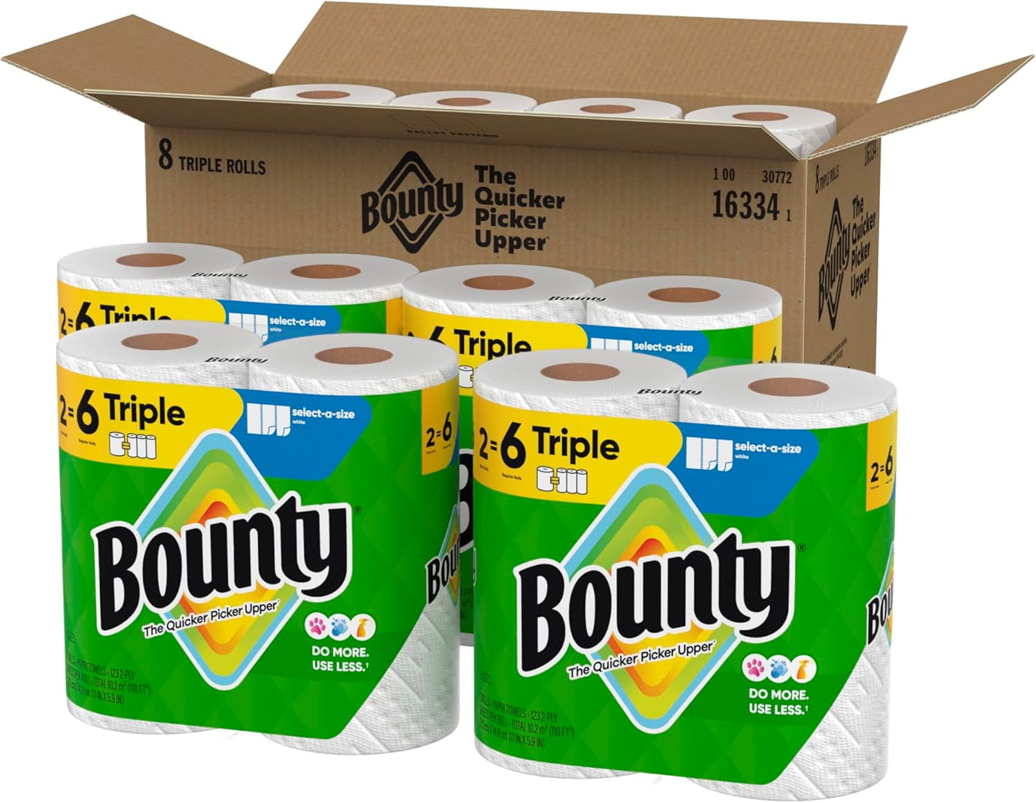 Select-A-Size Paper Towels, White, 8 Triple Rolls = 24 Regular Roll