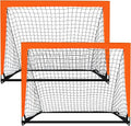 2 Pack 4’ X 3’ Size Portable Kid Soccer Goals for Backyard, Indoor and Outdoor Pop up Soccer Goals, Orange,