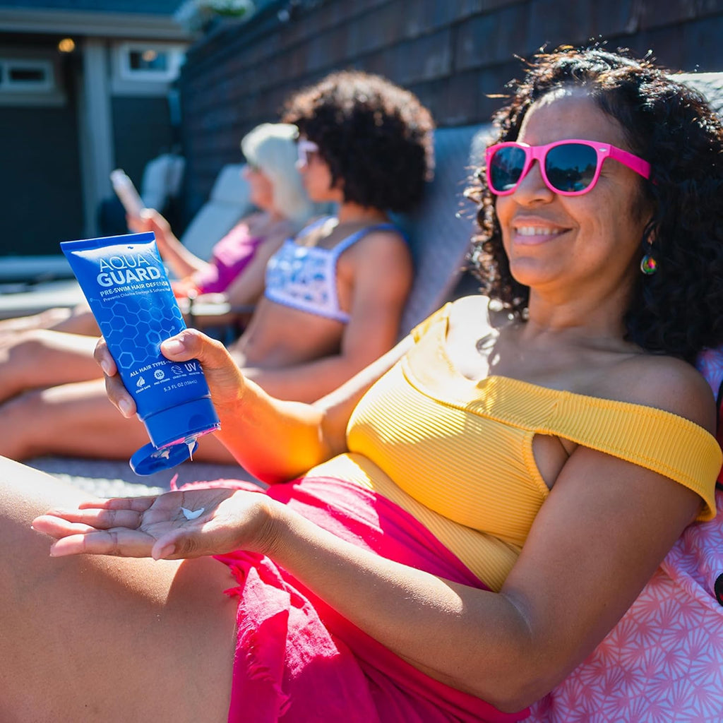 Pre-Swim Hair Defense | Protect Hair before You Swim | Prevents Chlorine Damage + Softens Hair While Swimming | Made in California | Color Safe, Leaves Hair Smelling Great | 5.3 Oz