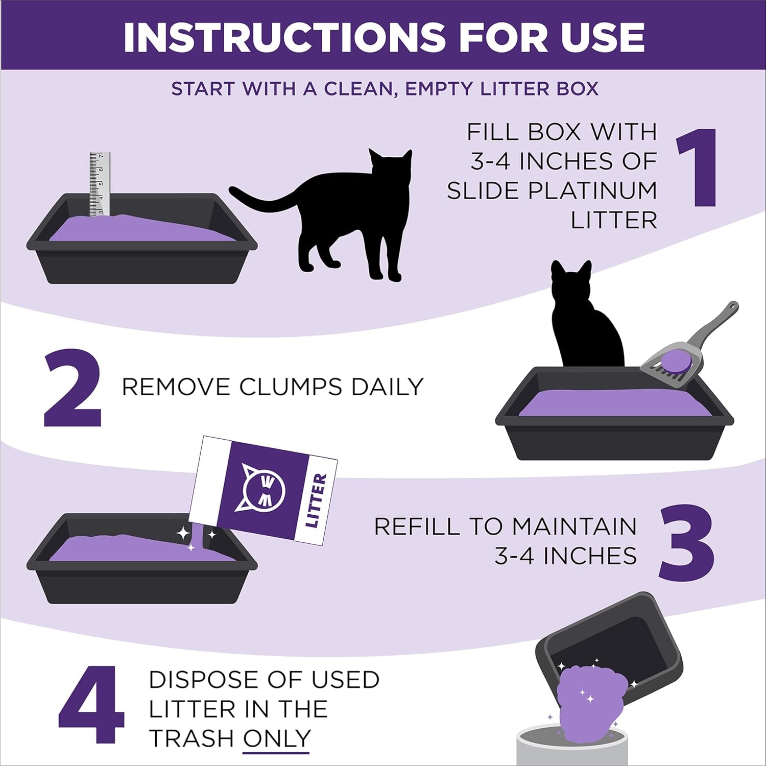 Clump & Seal SLIDE Platinum Multi-Cat Clumping Cat Litter, Easy Clean Technology with No Scrubbing, 14-Day Odor Control, 37 Lbs