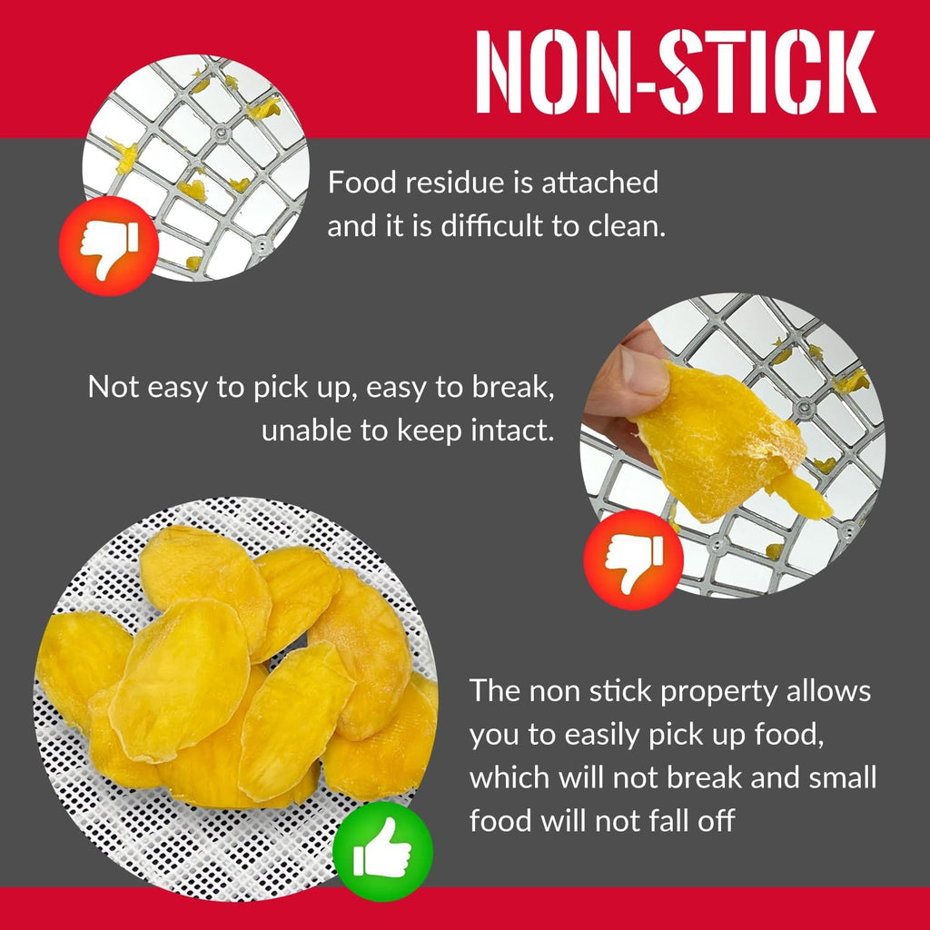 round Silicone Dehydrator Sheets for Elite Gourmet, Non-Stick BPA Free, Pack of 5 (Premium Reusable Food Dehydrator Mesh Mats)