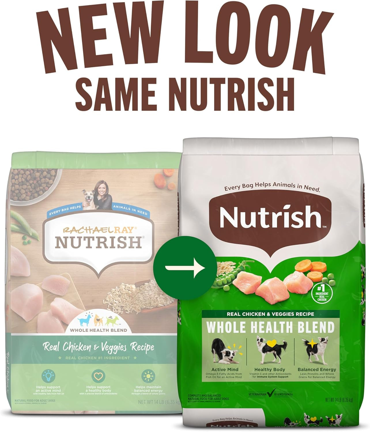 Real Chicken & Veggies Recipe Whole Health Blend Dry Dog Food, 28 Lb. Bag, Packaging May Vary (Rachael Ray)