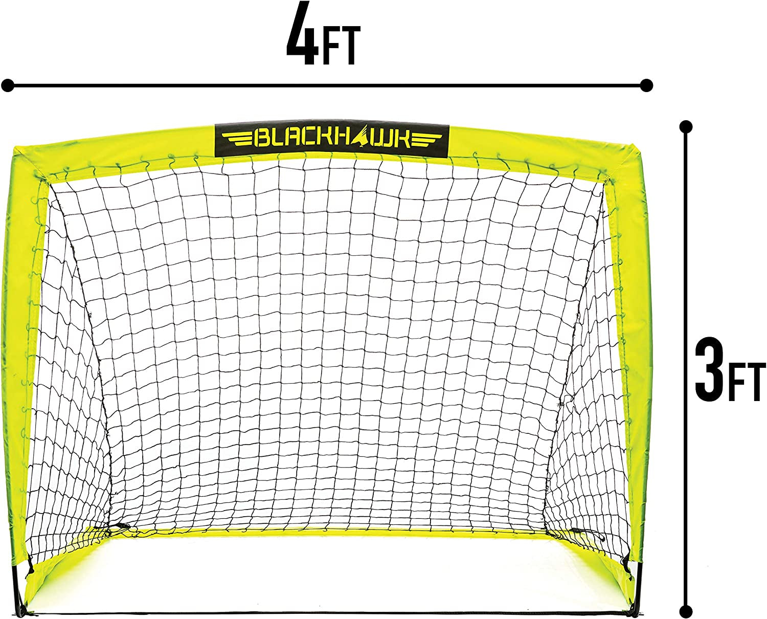 Franklin Sports Blackhawk Backyard Soccer Goal - Portable Pop up Soccer Nets - Youth + Adult Folding Indoor + Outdoor Goals - Multiple Sizes + Colors