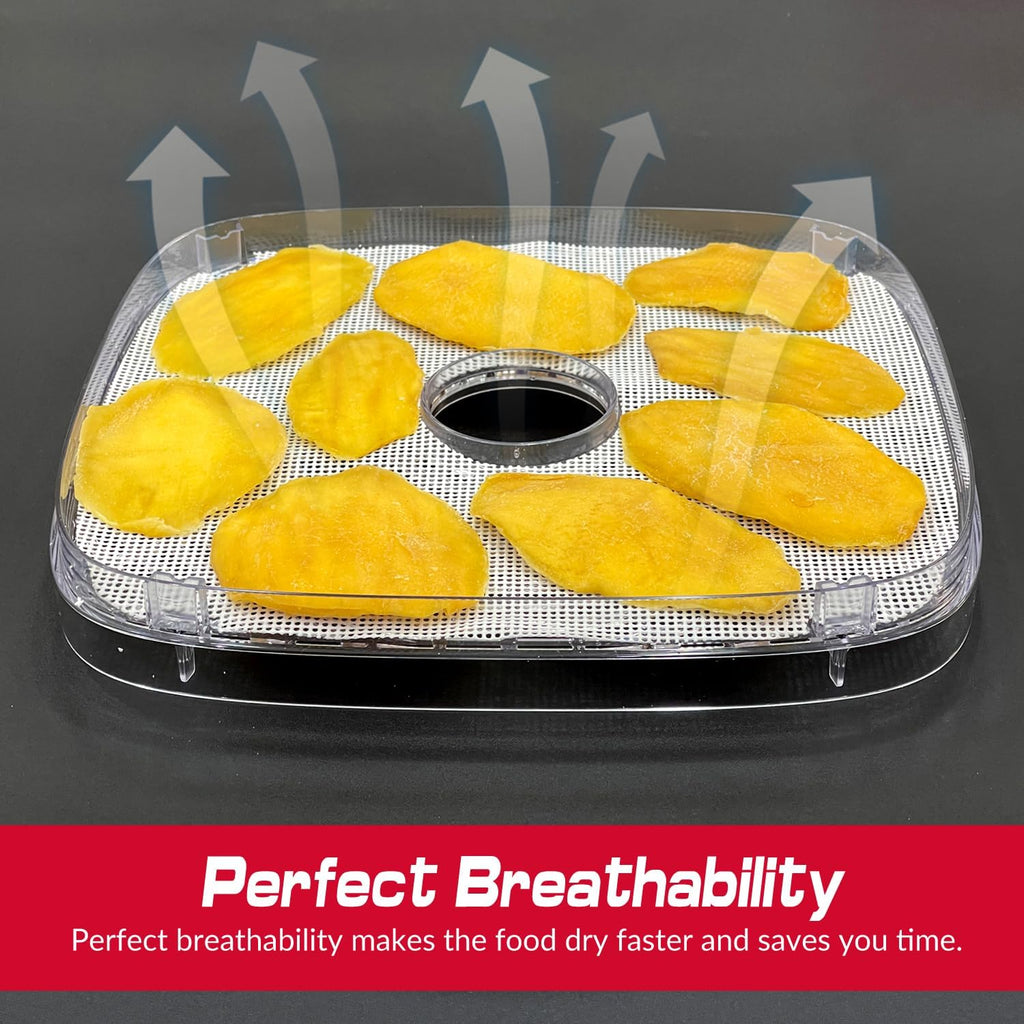 Silicone Dehydrator Sheets for OSTBA Food Dehydrator, Non-Stick BPA Free, Pack of 5 (Premium Reusable Food Dehydrator Mesh Mats)