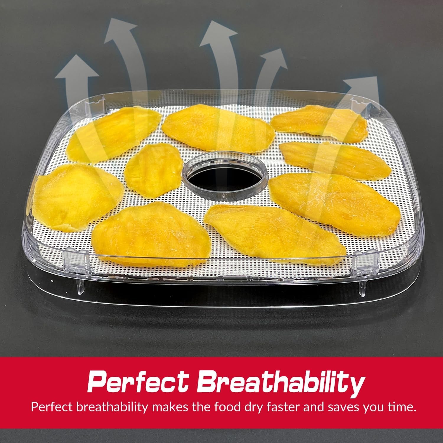 Silicone Dehydrator Sheets for OSTBA Food Dehydrator, Non-Stick BPA Free, Pack of 5 (Premium Reusable Food Dehydrator Mesh Mats)