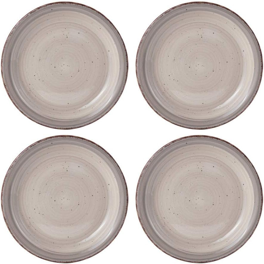 Sadie 16-Piece Cream Dinnerware Set, Service for 4, Durable Stoneware Plates and Bowls with Classic Design, Microwave and Dishwasher Safe
